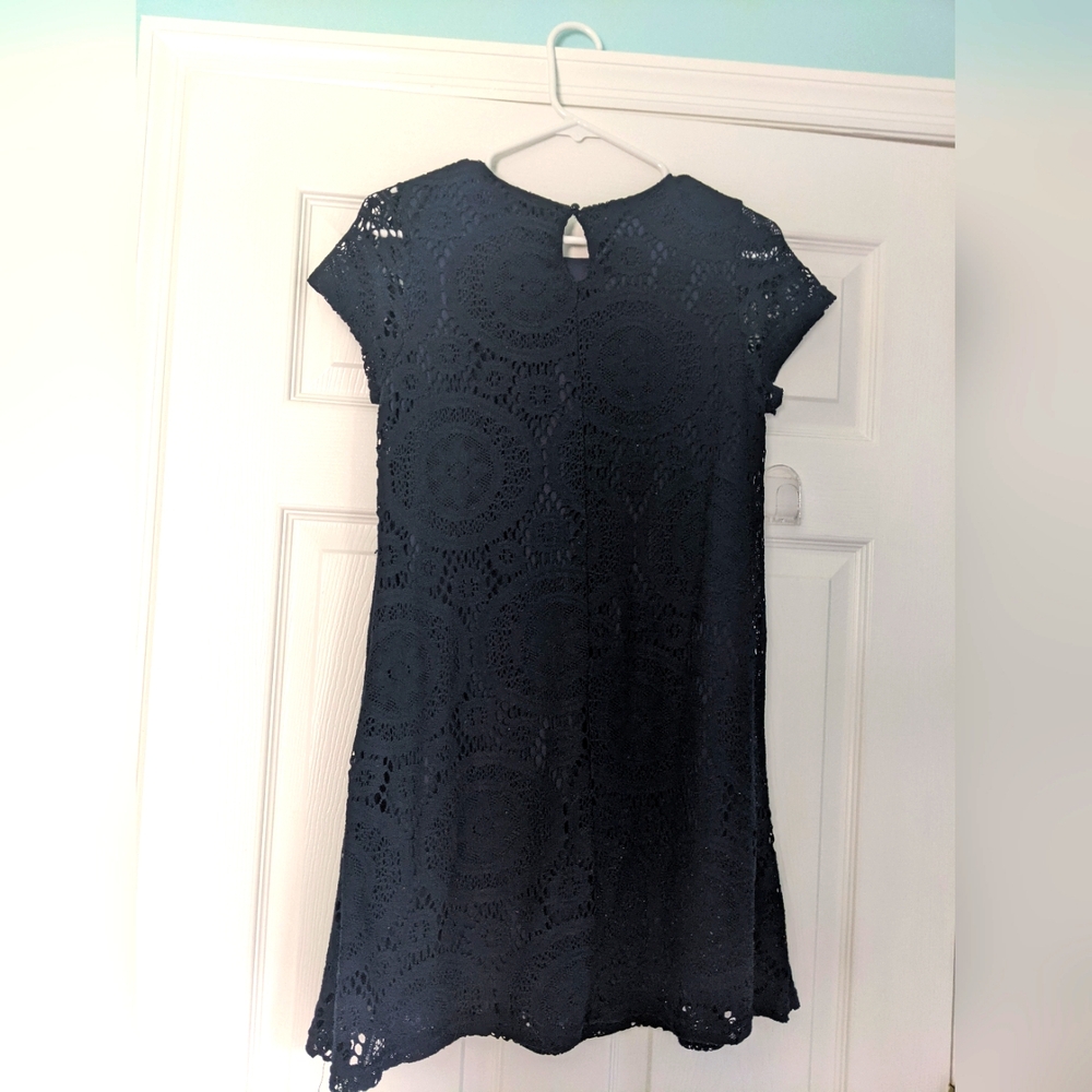 Blue eyelet lace dress